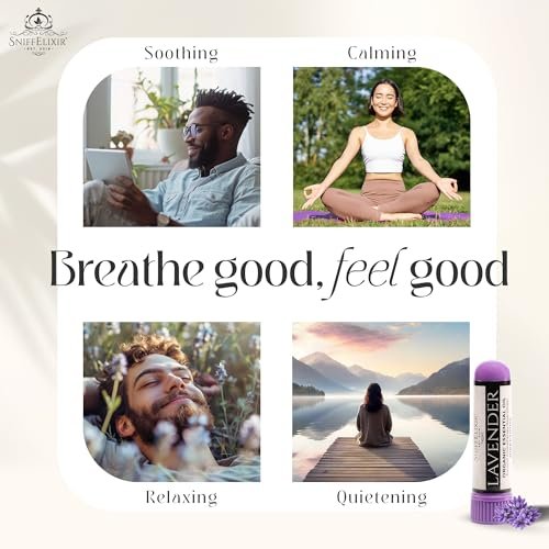 Lavendel Ätherisches Öl Aromatherapie Nasal Stick Vapor Inhaler für Schlafhilfe, Meditation, Entspannung - Hergestellt in den USA mit Bio-Ätherischen Ölen, Natürliche Stimmungsunterstützung