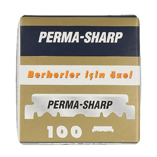 100 Perma-Sharp Rasierklingen für professionelle Barber-Rasierer – Edelstahl, Einwegklingen (100er-Pack)
