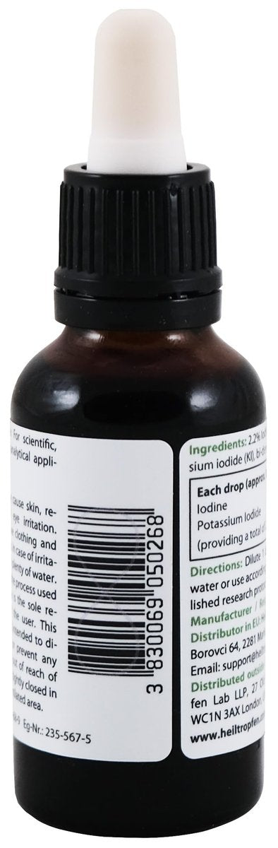 2,2% Lugol'sche Jodlösung 1 Fl Oz - 30 ml | Pharmazeutische Qualität | Laborgeprüft | Heiltropfen®