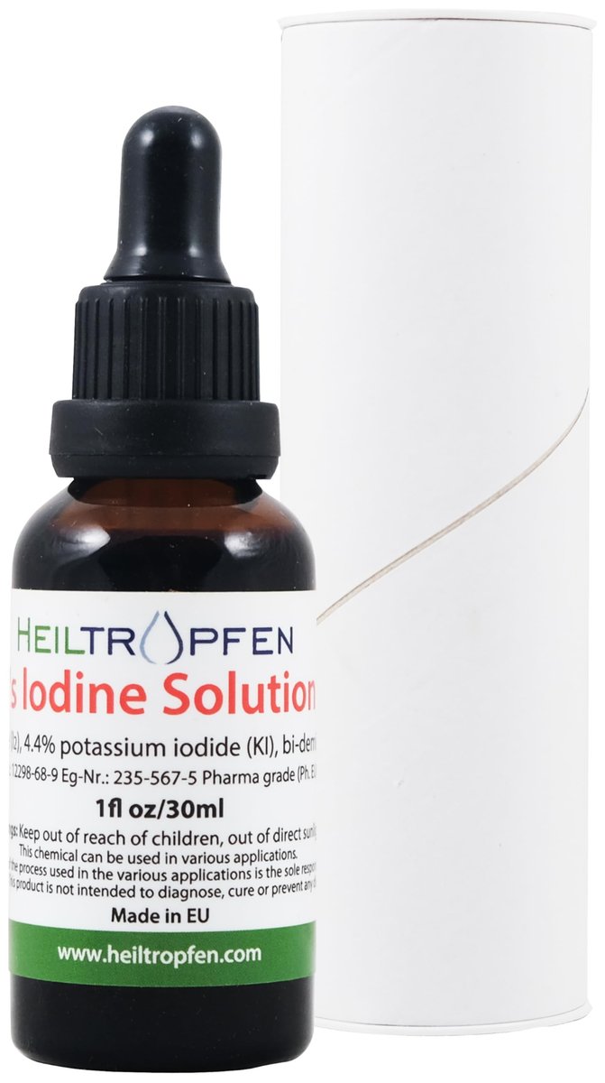 2,2% Lugol'sche Jodlösung 1 Fl Oz - 30 ml | Pharmazeutische Qualität | Laborgeprüft | Heiltropfen®