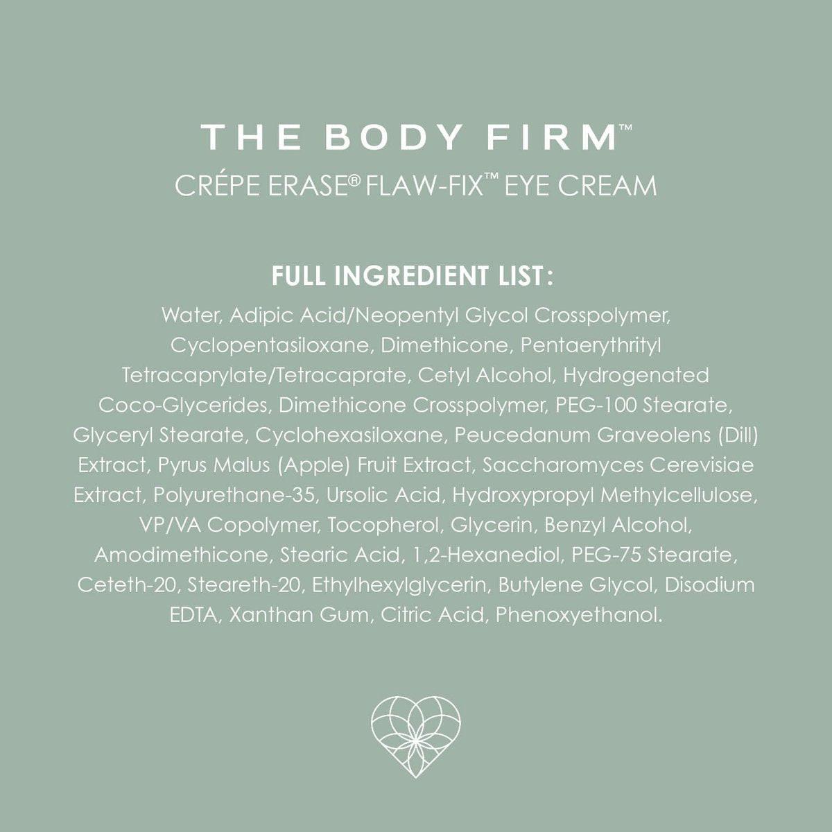 BODY FIRM Crepe Erase Flaw-Fix Augencreme - Anti-Aging Faltencreme gegen Schwellungen, Augenringe, Fältchen und müde Augen, 15 ml