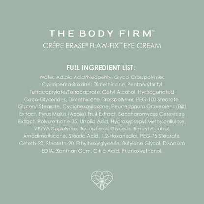 BODY FIRM Crepe Erase Flaw-Fix Augencreme - Anti-Aging Faltencreme gegen Schwellungen, Augenringe, Fältchen und müde Augen, 15 ml