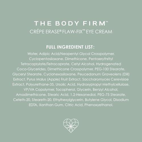 BODY FIRM Crepe Erase Flaw-Fix Augencreme - Anti-Aging Faltencreme gegen Schwellungen, Augenringe, Fältchen und müde Augen, 15 ml