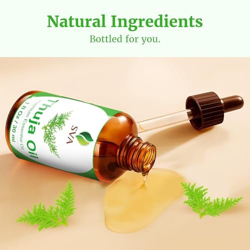 SVA Thuja Öl – 30 ml – 100% reines Thujaöl für Diffuser, Haarpflege, Gesicht, Hautpflege, Aromatherapie, Kopfhaut- und Körpermassage, Seifen- und Kerzenherstellung – mit Pipette