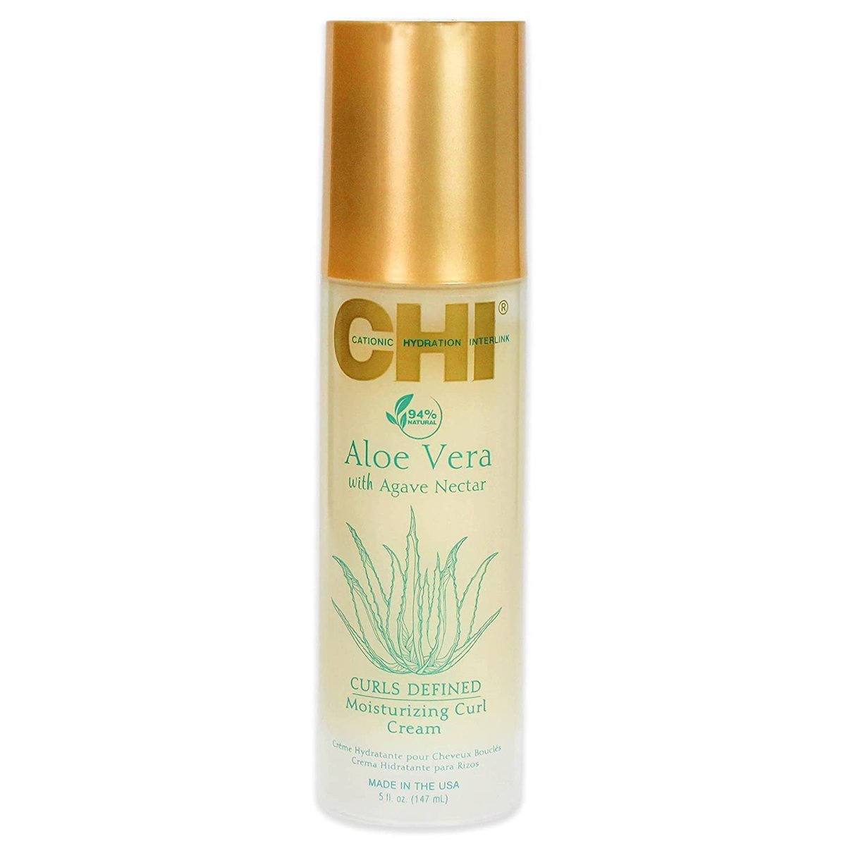 CHI Aloe Vera Feuchtigkeits-Curl-Creme – definierte, springende Locken ohne Knuspern, sulfat-, paraben- & glutenfrei, 148 ml
