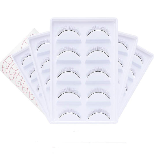 25 Paar Übungswimpern für Eyelash-Extension-Training – Wimpernstreifen-Set für Anfänger von FADLASH (5 Packungen)