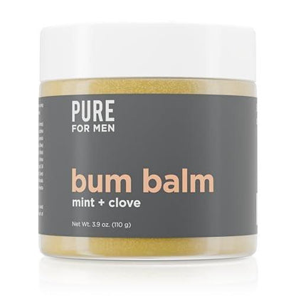 Pure for Men Bum Balm | Feuchtigkeitslotion für Männer | Allzweck-Hautpflege und Deodorant-Balsam | Rohsheabutter, Minze und Nelke | 3,9 oz