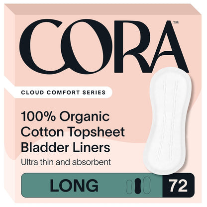 Cora 100% Bio-Baumwoll-Deckblatt Slipeinlagen (72 lange Slipeinlagen)