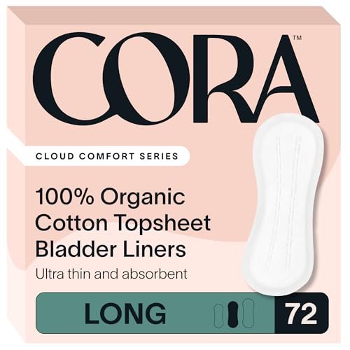 Cora 100% Bio-Baumwoll-Deckblatt Slipeinlagen (72 lange Slipeinlagen)
