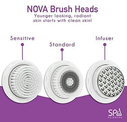 SPA SCIENCES NOVA Skin Cleansing Ersatzkopf – Sanfte Reinigungsbürste (Weiß, Silikon)