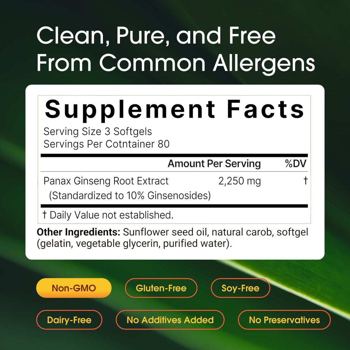 NatureBell Panax Koreanischer Roter Ginseng – Langzeitvorrat mit 240 Softgels – 2.250 mg sechsjähriger roter Panax-Ginseng-Wurzelextrakt – Energie- und Immununterstützung* – standardisiert mit 10 % Ginsenosiden