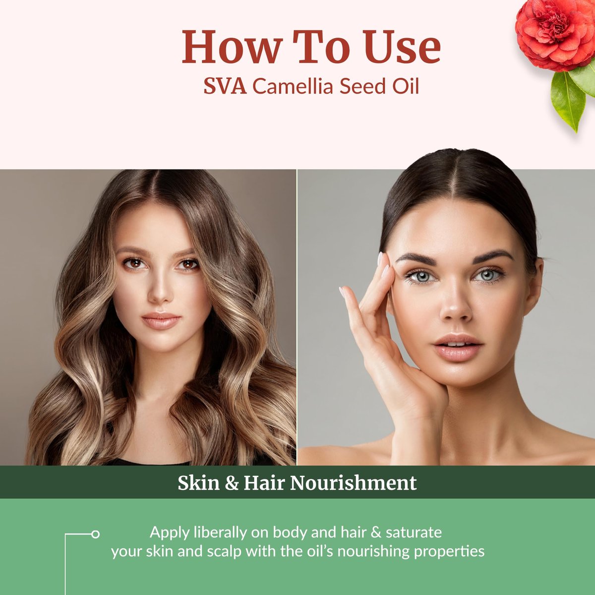SVA Bio Camelliaöl Organisch - 118 ml – 100% Naturreines Kaltgepresstes Bio-Camellienöl – Für Gesicht, Hautpflege, Haarpflege, Kopfhautmassage & Körpermassage – Trägeröl mit Pipette