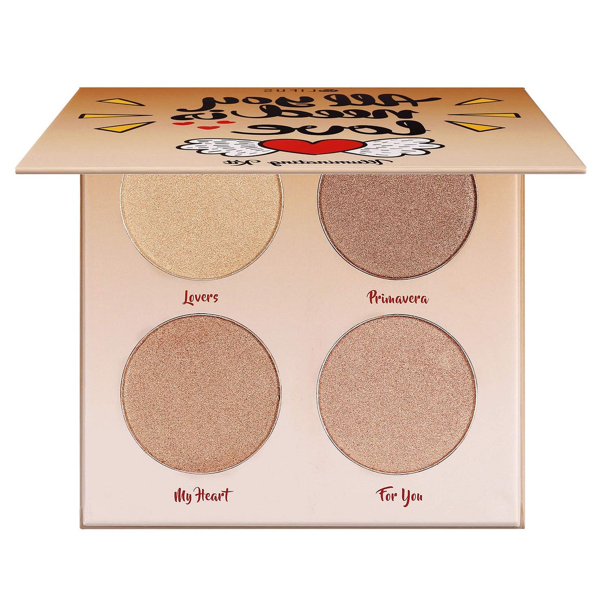 LIFUS Glow Kit 4-Farben Illuminator Love Light Highlighter & Bronzer Shimmer Face Matte Palette