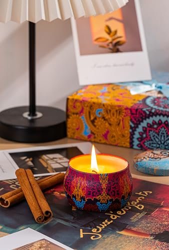 Kerzen Geschenkset für Frauen, 4er-Pack langanhaltende Lavendel-Duftkerzen aus Sojawachs, Aromatherapie-Kerzen für Entspannung zu Hause, ideales Geschenk zum Geburtstag, Erntedankfest, Muttertag, Valentinstag