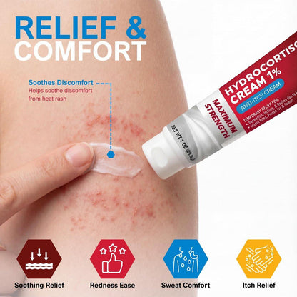 MED Pride Hydro Cortison Creme 1% OTC – 4er-Pack mit je 30 g – Anti-Juckreiz-Salbe gegen Ausschlag, Ekzeme, Insektenstiche