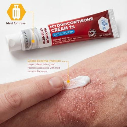 MED Pride Hydro Cortison Creme 1% OTC – 4er-Pack mit je 30 g – Anti-Juckreiz-Salbe gegen Ausschlag, Ekzeme, Insektenstiche