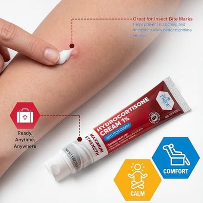 MED Pride Hydro Cortison Creme 1% OTC – 4er-Pack mit je 30 g – Anti-Juckreiz-Salbe gegen Ausschlag, Ekzeme, Insektenstiche