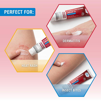 MED Pride Hydro Cortison Creme 1% OTC – 4er-Pack mit je 30 g – Anti-Juckreiz-Salbe gegen Ausschlag, Ekzeme, Insektenstiche
