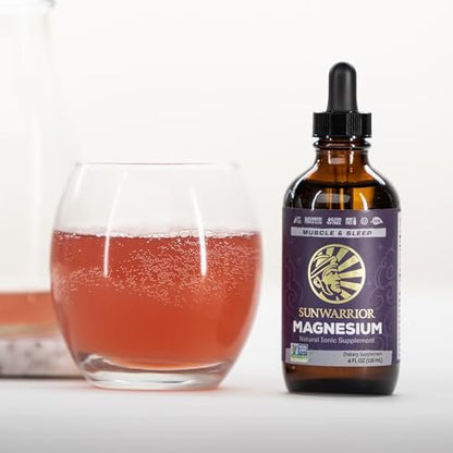 Sunwarrior Magnesium Mineral Supplement – Flüssiges Magnesium mit Spurenelementen für Nerven, Herz und Muskeln (118 ml, 28 Portionen)
