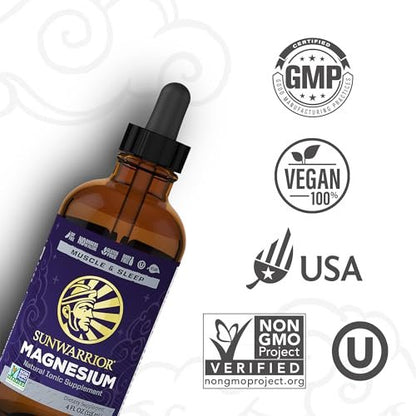 Sunwarrior Magnesium Mineral Supplement – Flüssiges Magnesium mit Spurenelementen für Nerven, Herz und Muskeln (118 ml, 28 Portionen)