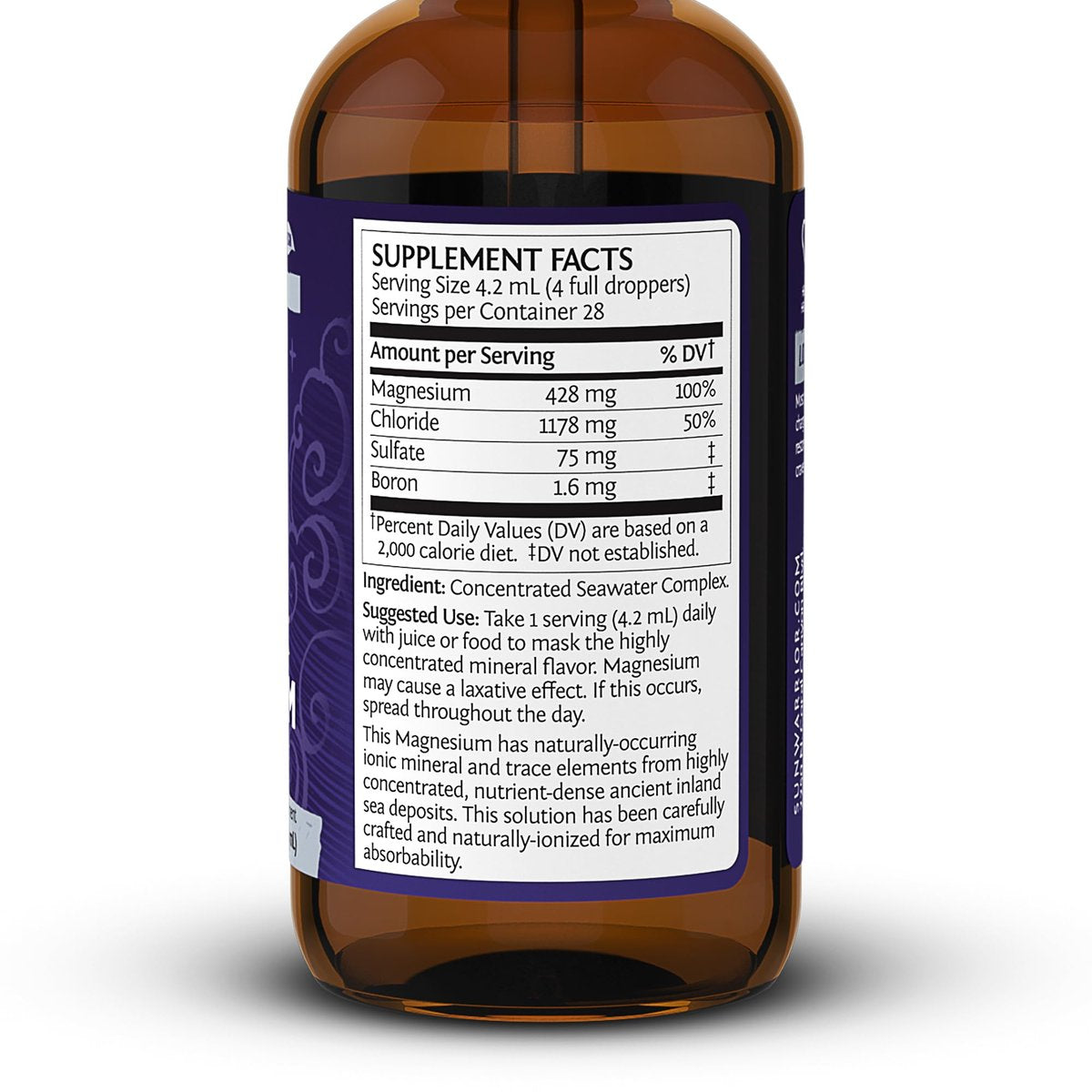 Sunwarrior Magnesium Mineral Supplement – Flüssiges Magnesium mit Spurenelementen für Nerven, Herz und Muskeln (118 ml, 28 Portionen)
