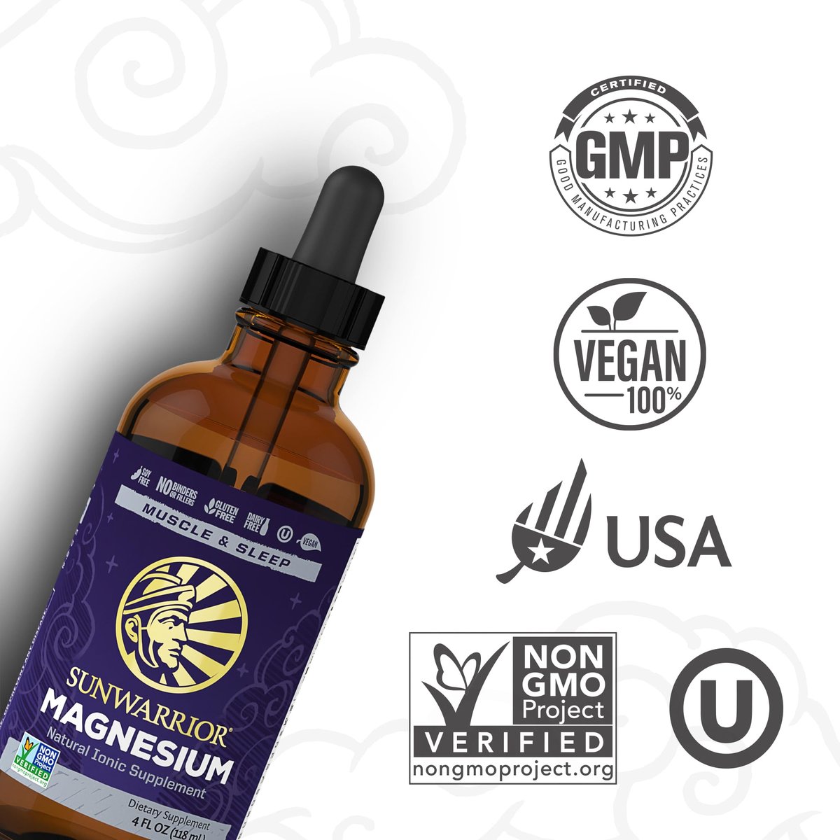 Sunwarrior Magnesium Mineral Supplement – Flüssiges Magnesium mit Spurenelementen für Nerven, Herz und Muskeln (118 ml, 28 Portionen)