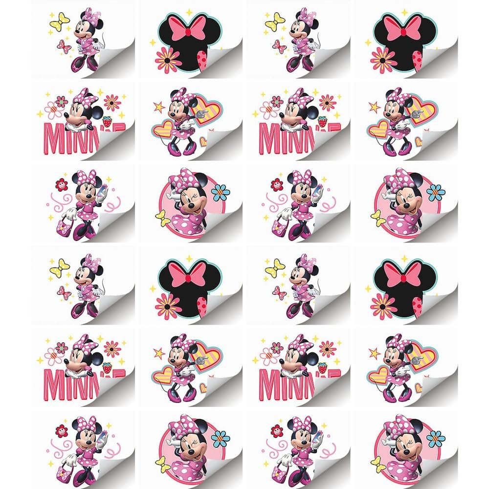 Minnie Mouse Party-Tattoos – 24 temporäre Tattoos in verschiedenen Motiven