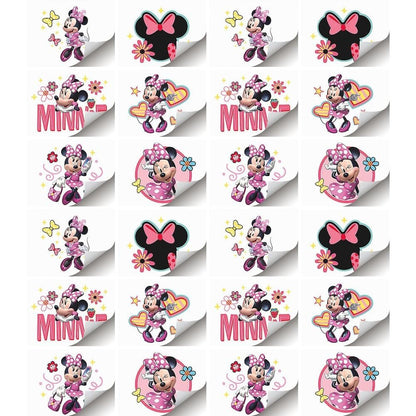 Minnie Mouse Party-Tattoos – 24 temporäre Tattoos in verschiedenen Motiven