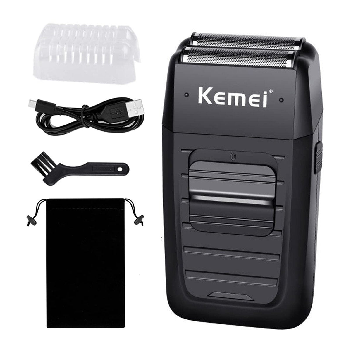 KEMEI Herren Rasierer Kabellos Elektrischer Rasierer Wiederaufladbar Präzision Bart Trimmer Sideburn Rasierer Zwillingsklinge Multifunktions Pflege Rasierer
