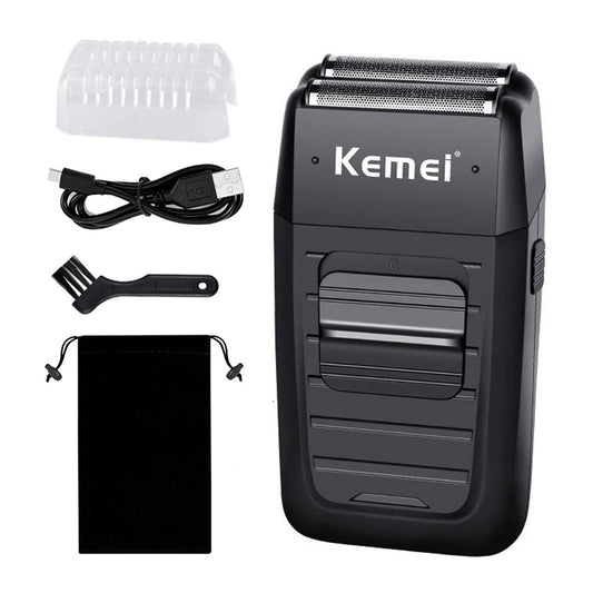 KEMEI Herren Rasierer Kabellos Elektrischer Rasierer Wiederaufladbar Präzision Bart Trimmer Sideburn Rasierer Zwillingsklinge Multifunktions Pflege Rasierer
