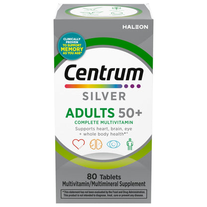 Centrum Silver Multivitamin für Erwachsene ab 50 – 80 Tabletten