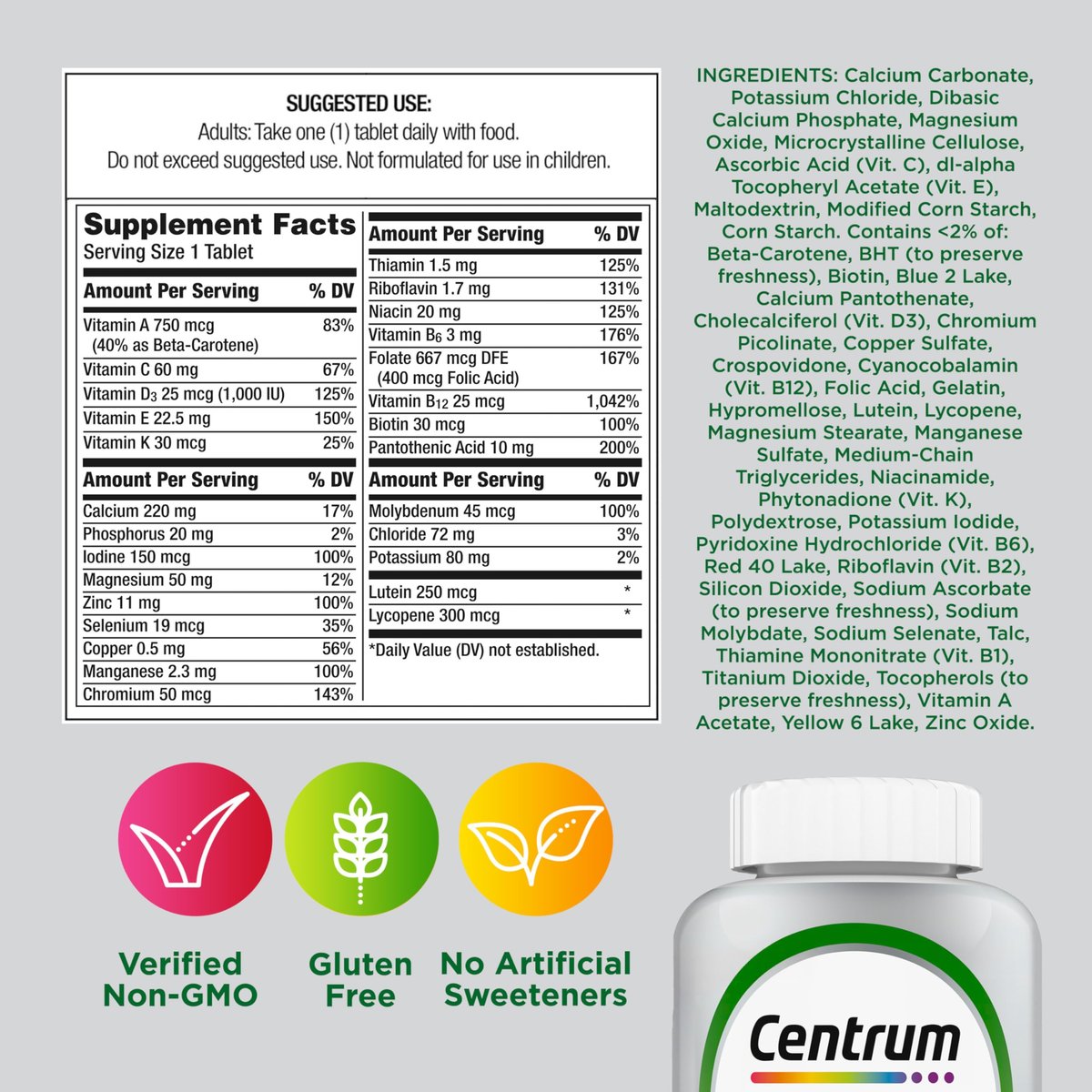 Centrum MultiGummies für Männer ab 50 – Multivitamin-/Mineralstoffpräparat mit Vitamin D3, E, B6 und B12 – gemischter Fruchtgeschmack – 140 Stück