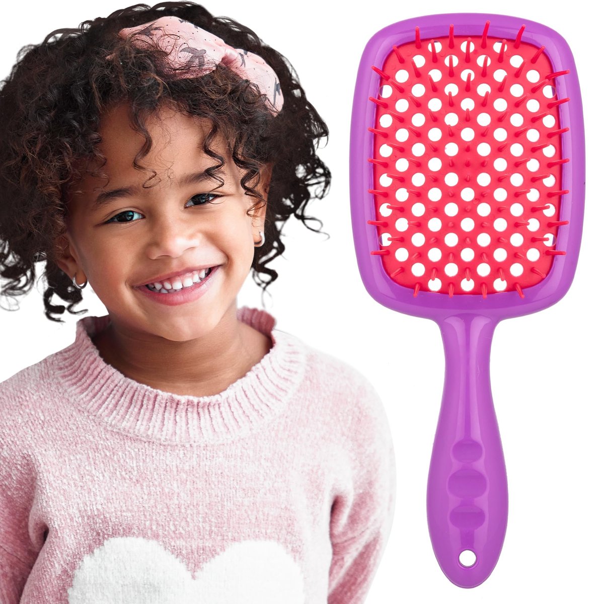 Curl Keeper Kinder Haarbürste – Sanfte Entwirrbürste für lockiges, welliges und krauses Haar – Ideal für nasse Haare – Leicht & einfach zu reinigen