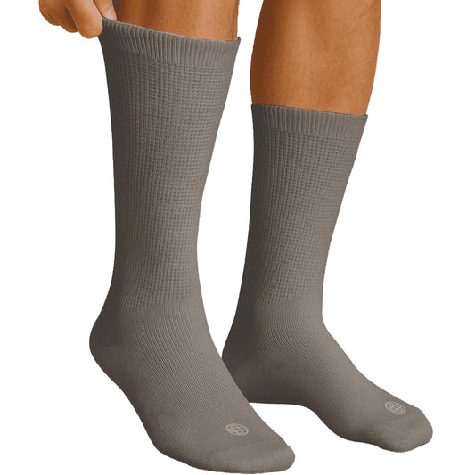 Doctor's Choice Diabetikersocken für Herren, Nahtlos mit Nicht-Bindendem Bund, Neuropathie-Socken, mit Weicher Dehnung und Vollpolsterung für eine Bequeme Passform, 10-13 Large, 4 Paar (Anthrazit)