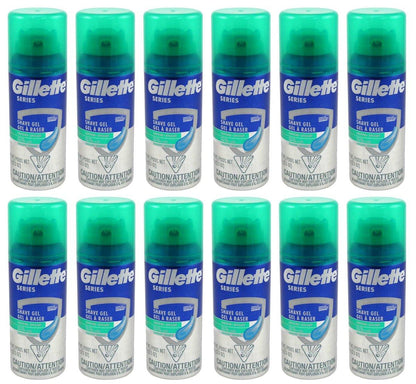 Gillette Series Rasiergel mit Aloe Vera für empfindliche Haut, 2,5 Unzen (12er-Pack)