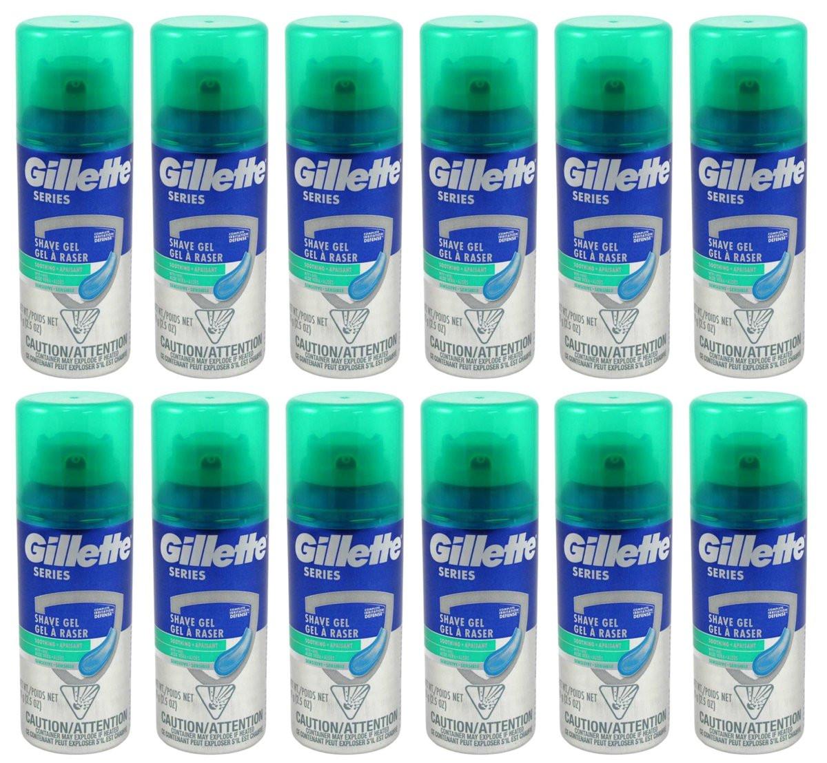 Gillette Series Rasiergel mit Aloe Vera für empfindliche Haut, 2,5 Unzen (12er-Pack)