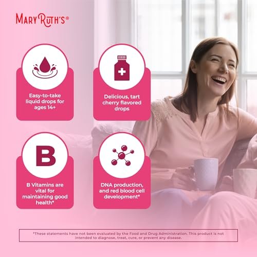 MaryRuth Organics Vitamin B Komplex | B-Vitamine Komplex | Biotin | Vitamin B12 | Niacin | Folat | Stoffwechselunterstützung | Vegan | USDA Organic | Non-GMO | Glutenfrei | 2-Monatsvorrat