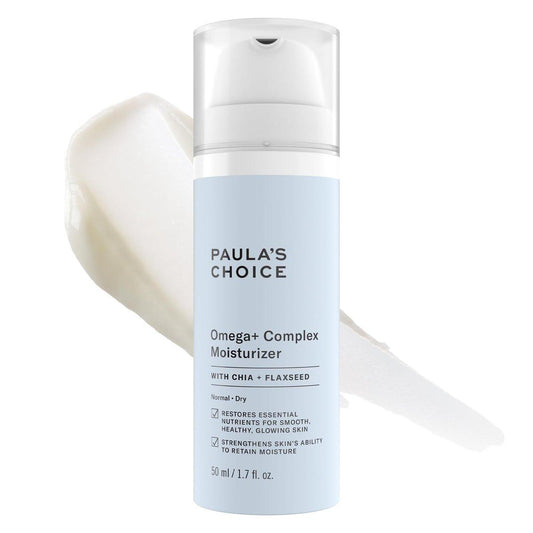 Paula's Choice Omega+ Komplex Leichte Feuchtigkeitscreme – Sheabutter & Pflanzenöle, Omega Chia & Leinsamen, aufhellendes Vitamin C, Gesichtscreme für trockene & empfindliche Haut, Duftstofffrei