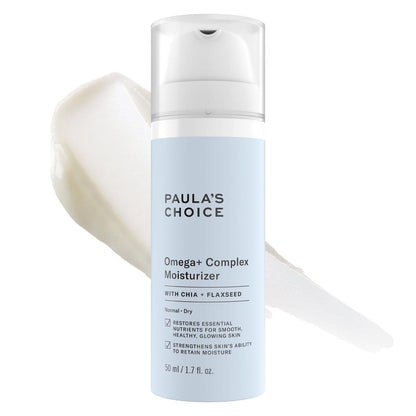 Paula's Choice Omega+ Komplex Leichte Feuchtigkeitscreme – Sheabutter & Pflanzenöle, Omega Chia & Leinsamen, aufhellendes Vitamin C, Gesichtscreme für trockene & empfindliche Haut, Duftstofffrei