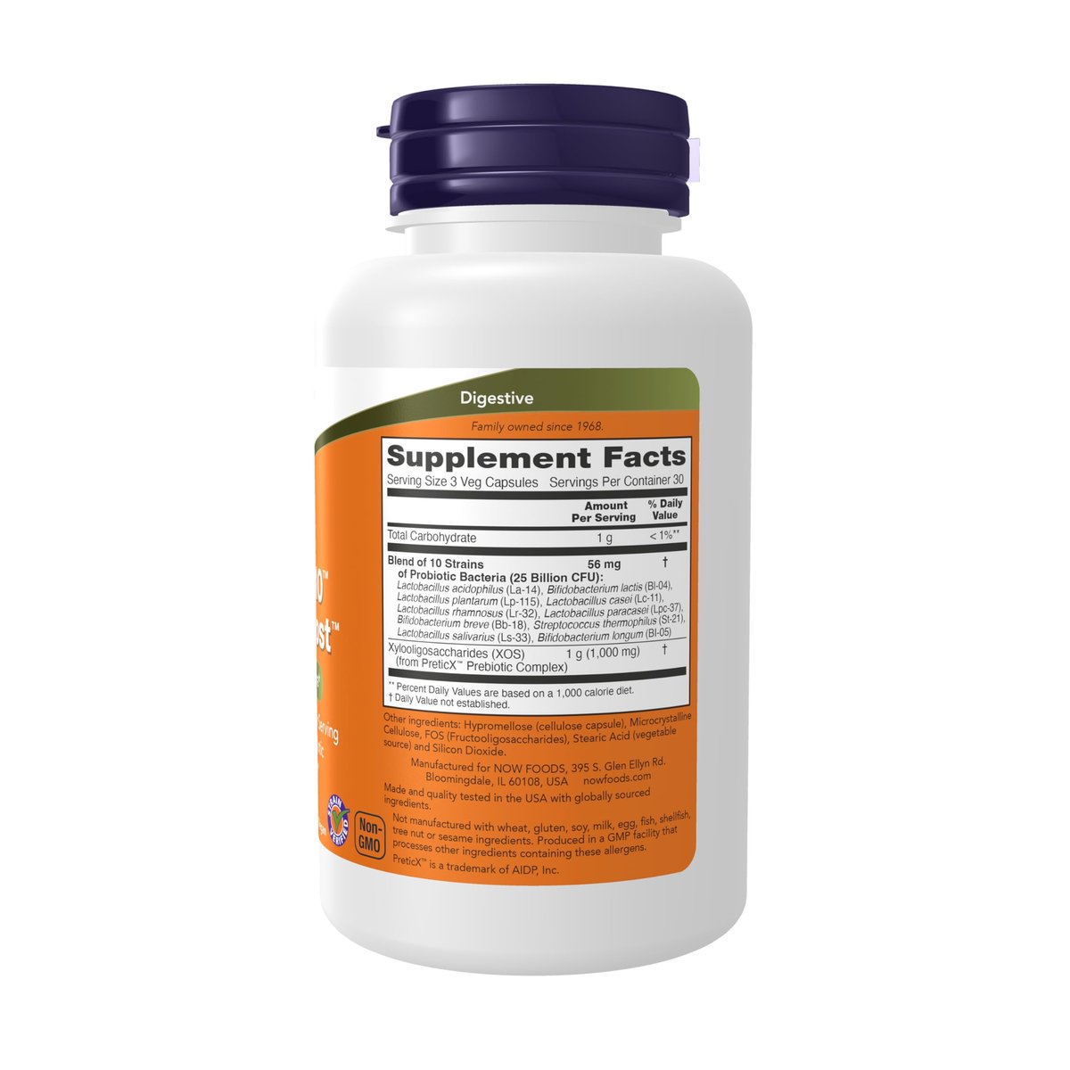 NOW Foods Probiotikum-10™ & Bifido Boost™ – 25 Milliarden KBE, 10 Stämme, plus PreticX™ XOS Präbiotikum, 90 Veg. Kapseln