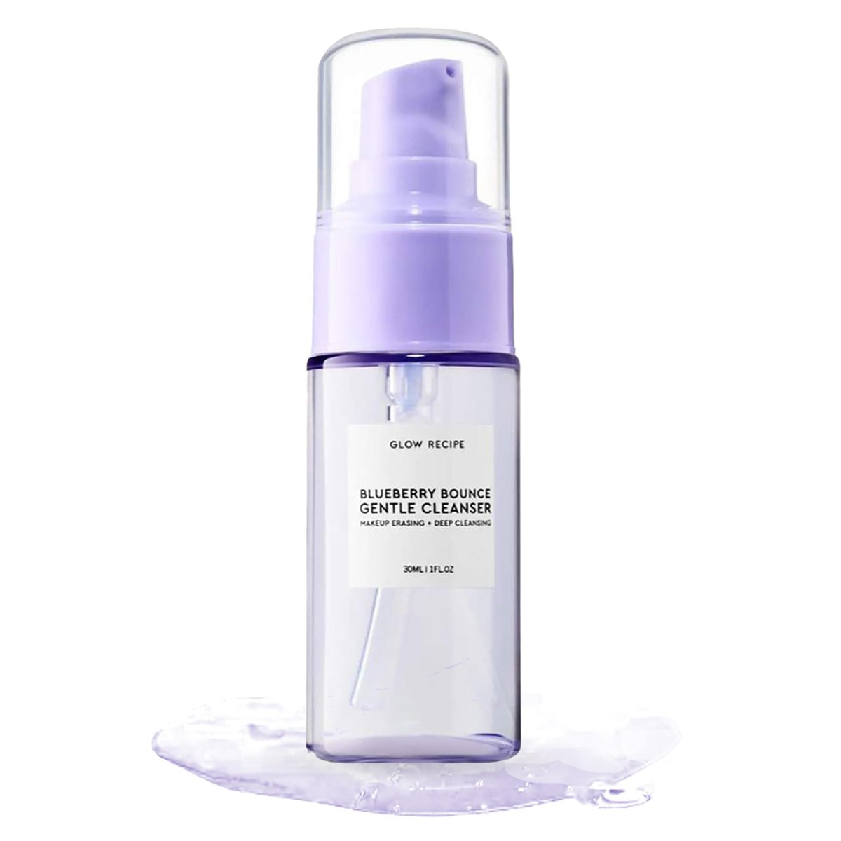 Glow Recipe Blueberry Bounce Gesichtswaschschaum – Koreanischer Exfolierender Reiniger, Reisegröße, Doppelte Reinigung, Make-up Entferner + Klärende Maske, Sanftes AHA + Hyaluronsäure, Empfindliche Haut, Vegan (30 ml)