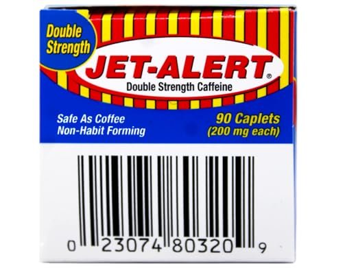 Jet-Alert Doppelstärke Koffein 200 mg Kapseln, 90 Kapseln, Packung mit 3