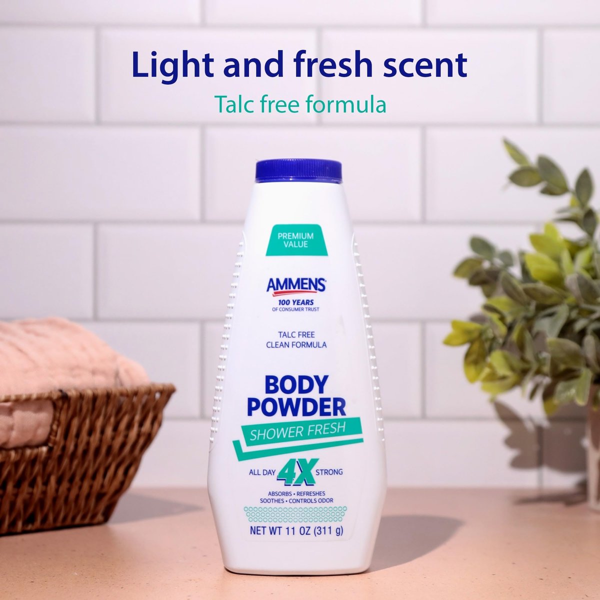 AMMENS Puder Shower Fresh Talkfrei, 311 g