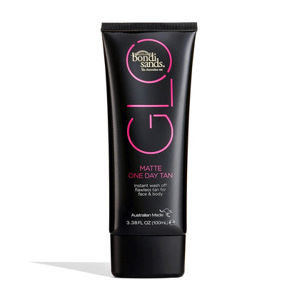 Bondi Sands GLO Matte One Day Tan – Sofortiger, makelloser Bronzeschimmer für Gesicht und Körper, wasser- und transferresistent, 100 ml