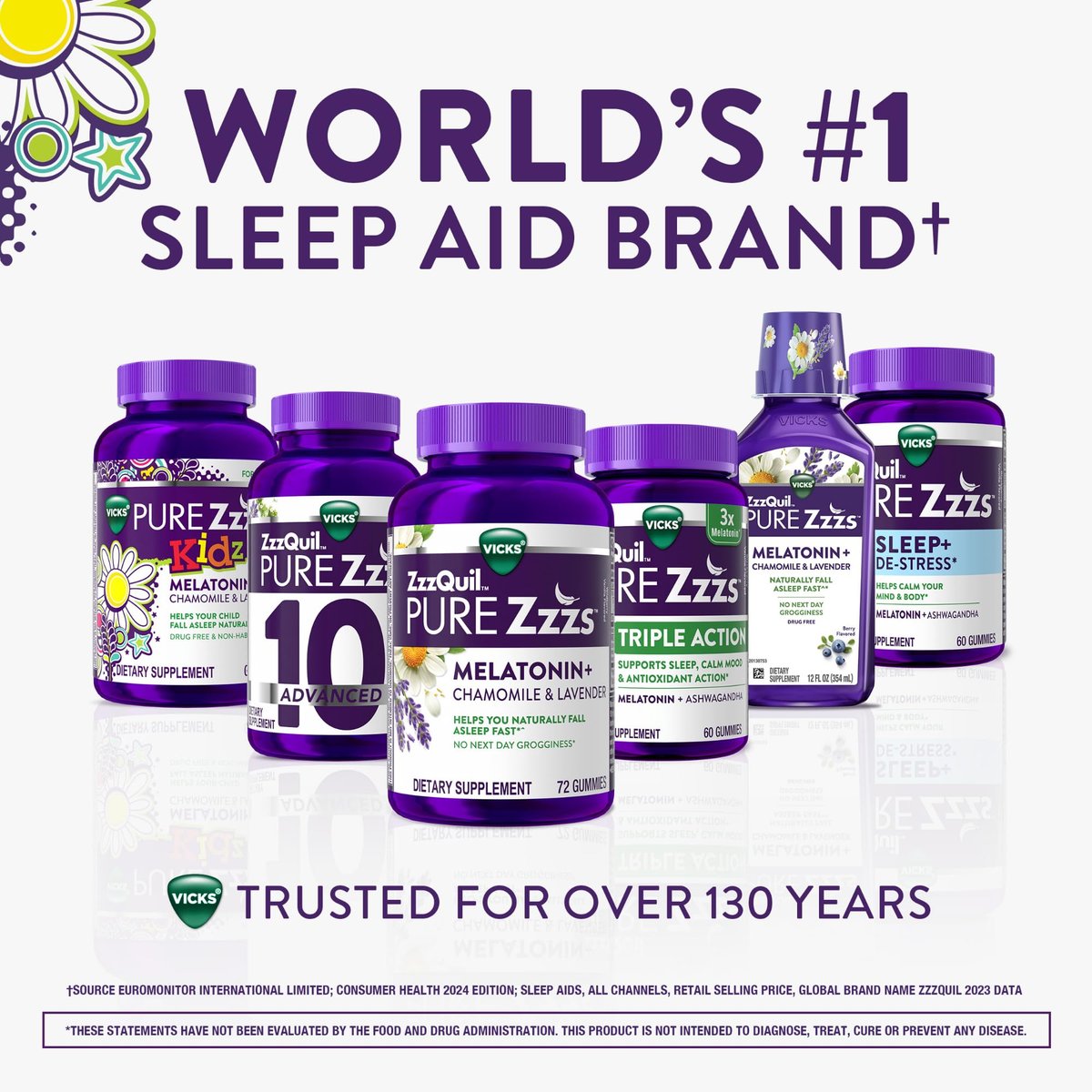 Pure Zzzs Kidz Melatonin Gummis für Kinder – Schlafhilfe mit niedrigem Melatonin, Kamille und Lavendel, 1 mg, Beeren-Geschmack, 72 Stück