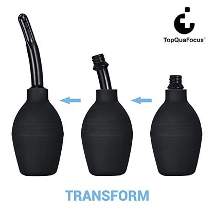TopQuaFocus 10oz Einlaufbirne - Darmreinigung & Vaginalreiniger für Männer und Frauen, Schwarz