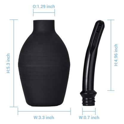 TopQuaFocus 10oz Einlaufbirne - Darmreinigung & Vaginalreiniger für Männer und Frauen, Schwarz
