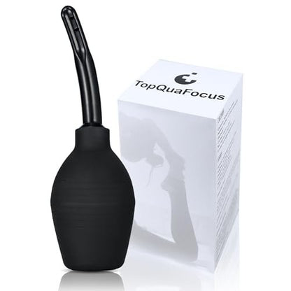 TopQuaFocus 10oz Einlaufbirne - Darmreinigung & Vaginalreiniger für Männer und Frauen, Schwarz