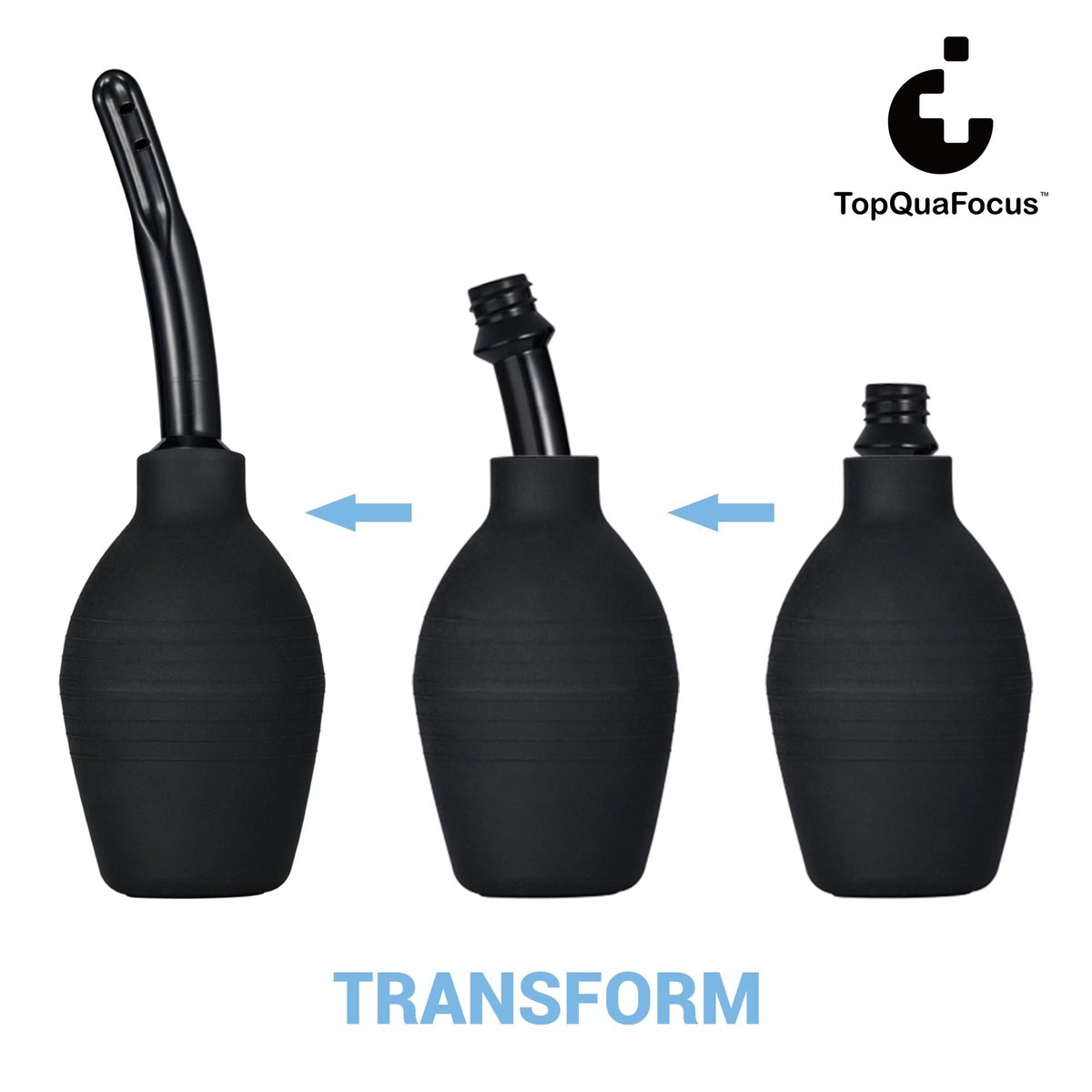 TopQuaFocus 10oz Einlaufbirne - Darmreinigung & Vaginalreiniger für Männer und Frauen, Schwarz