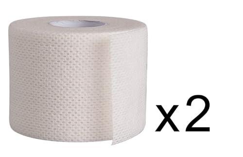 Areza Medical Chirurgisches Klebeband – Atmungsaktives, hautfreundliches Stoffklebeband – Fabripore – 2" x 9 m (5 cm x 9 m) – 2 Rollen pro Packung